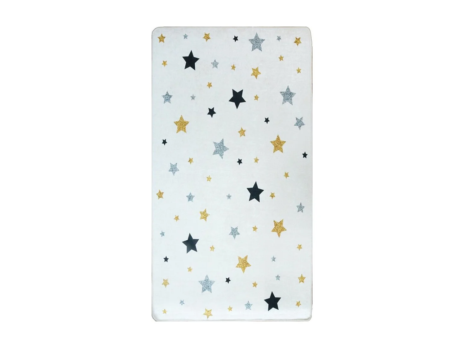 Tapis chambre enfant 80x150 cm Polyester Etoile Ecru