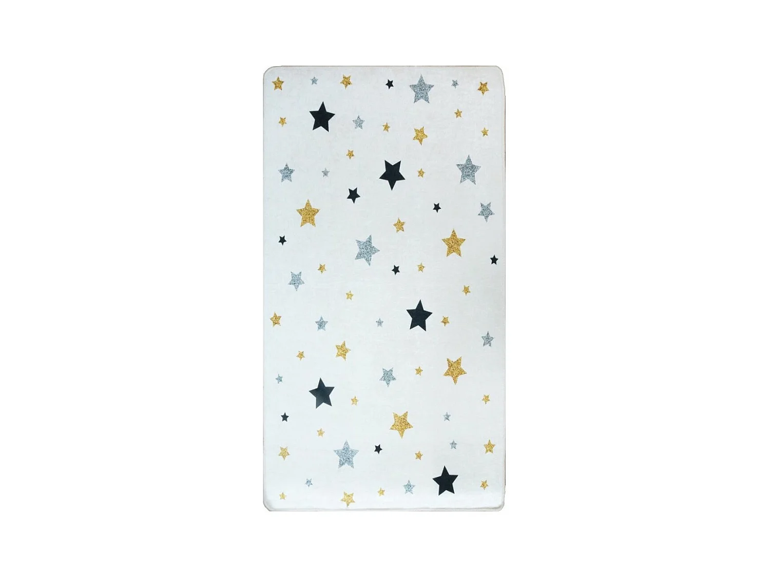 Tapis chambre enfant 80x150 cm Polyester Etoile Ecru