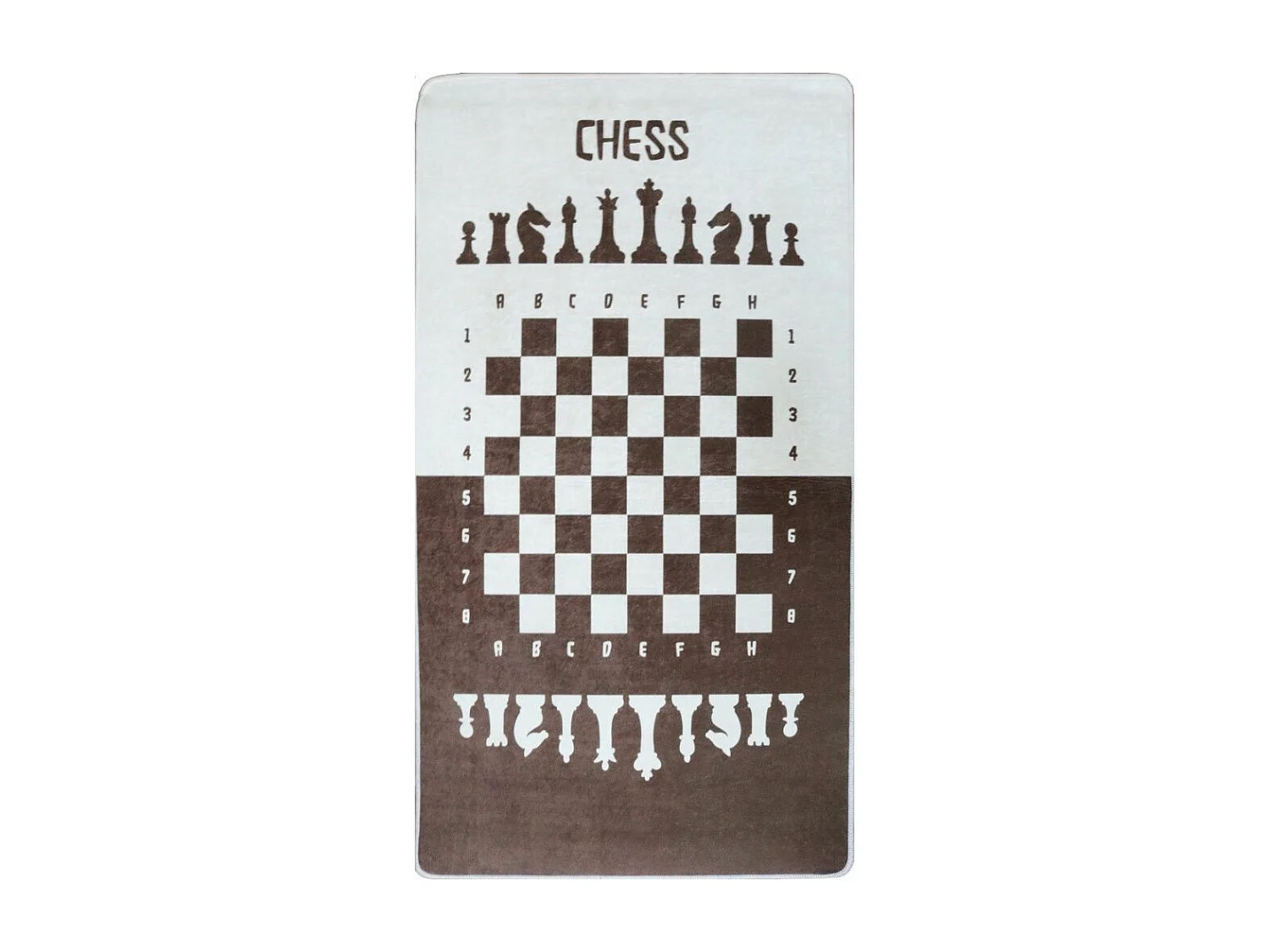 Tapis chambre enfant 100x150 cm Polyester Echec Marron