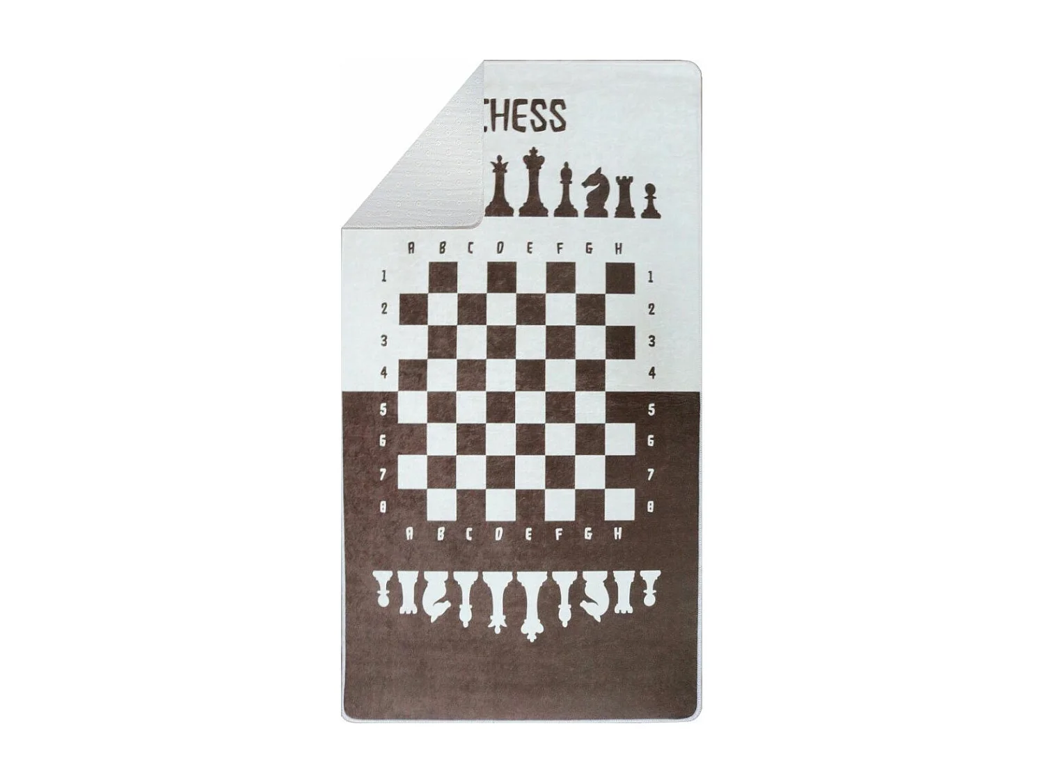 Tapis chambre enfant 100x150 cm Polyester Echec Marron