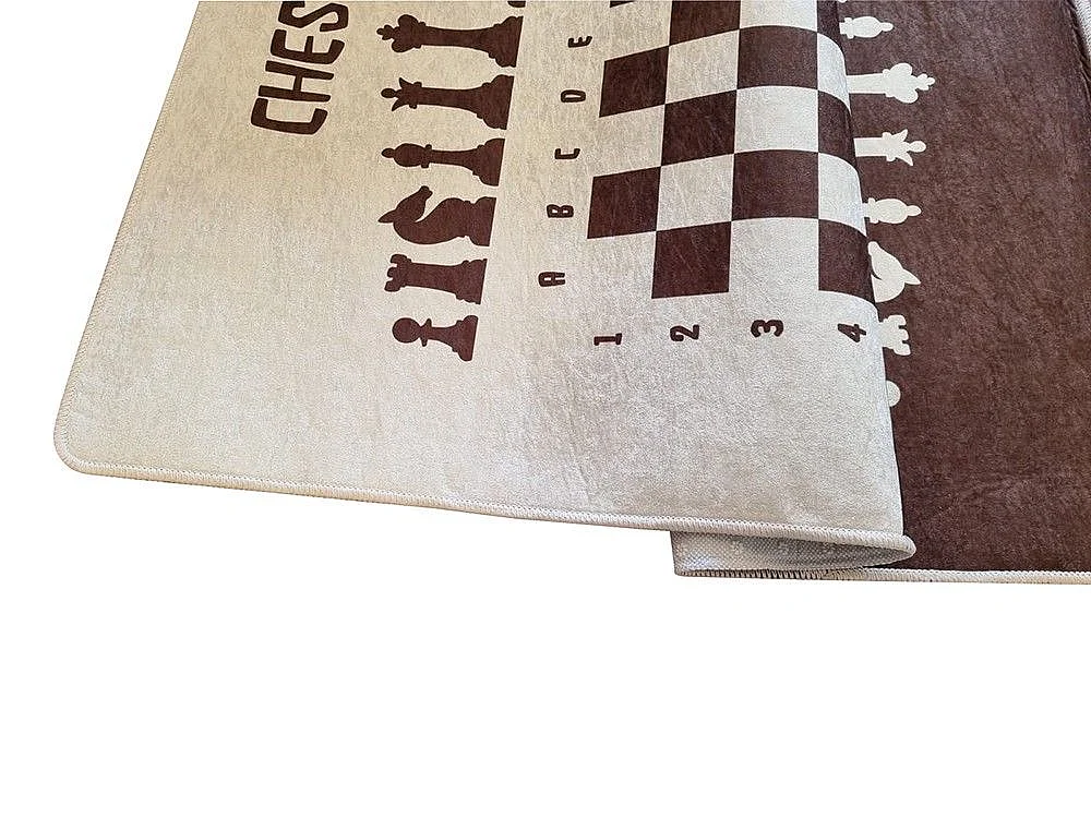 Tapis chambre enfant 100x150 cm Polyester Echec Marron