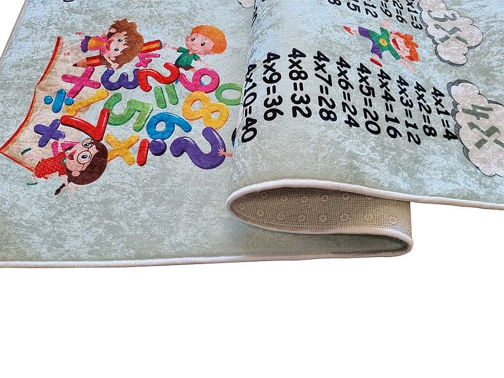 Tapis chambre enfant 100x160 cm Polyester Multiplication Vert