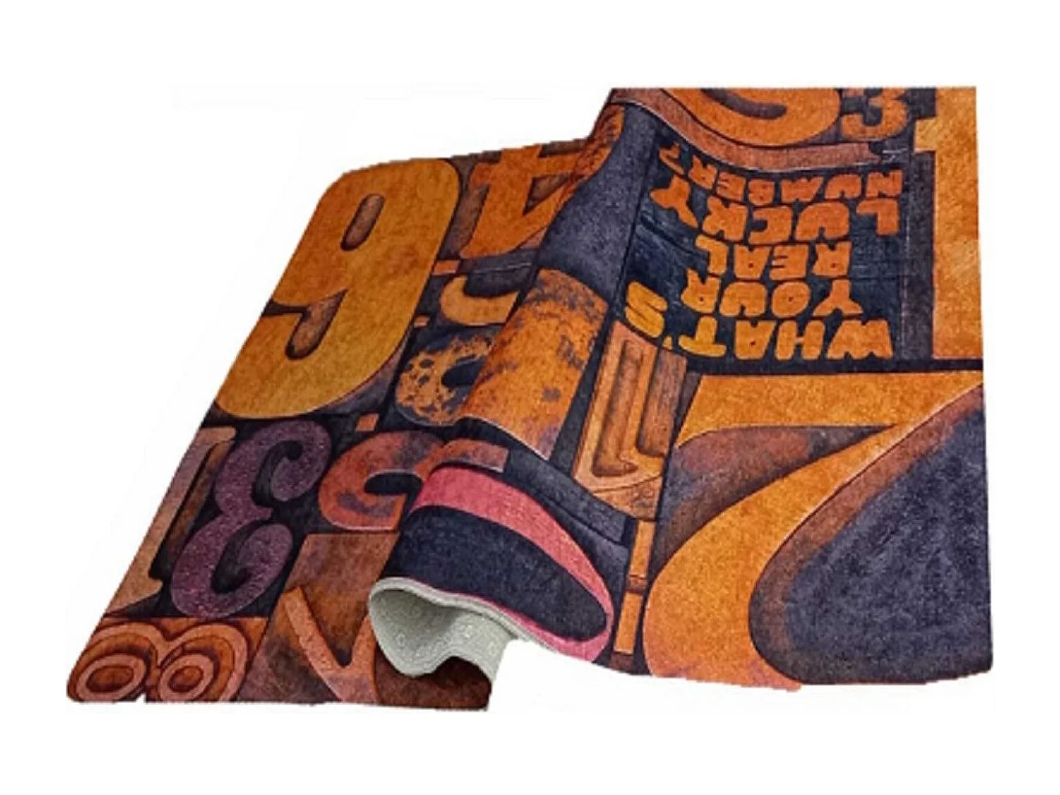 Tapis chambre enfant 80x150 cm Polyester Number Orange