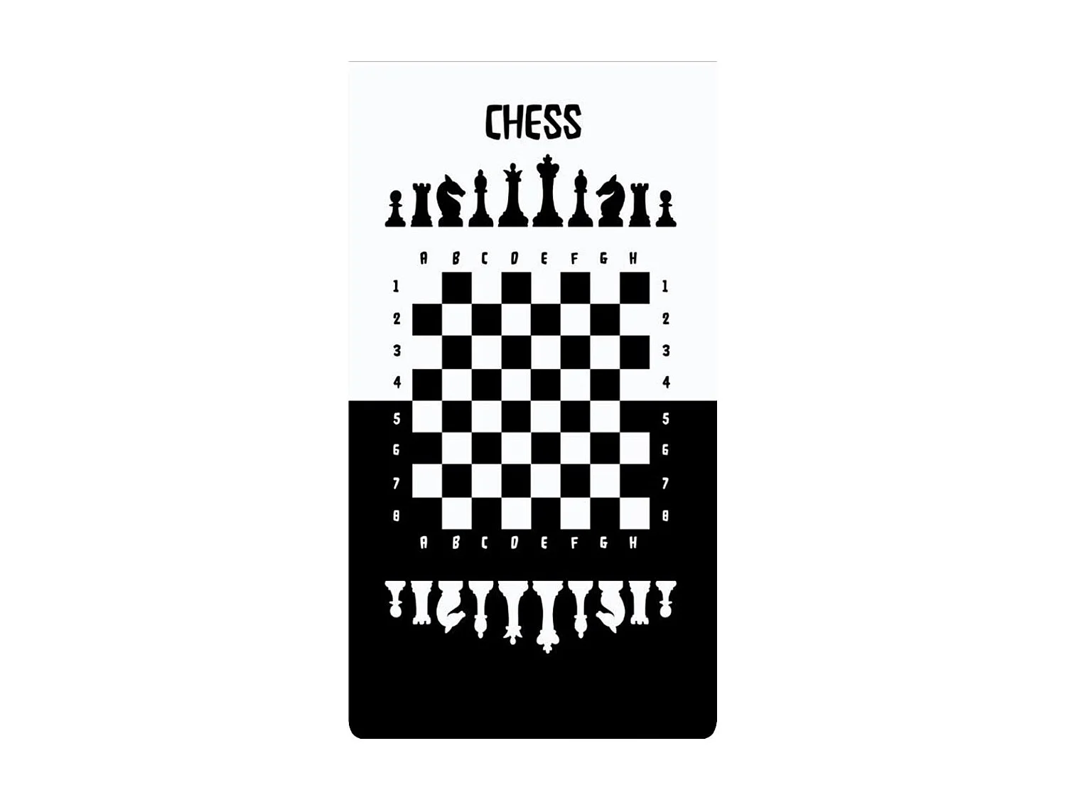 Tapis chambre enfant 120x160 cm Polyester Echec Noir