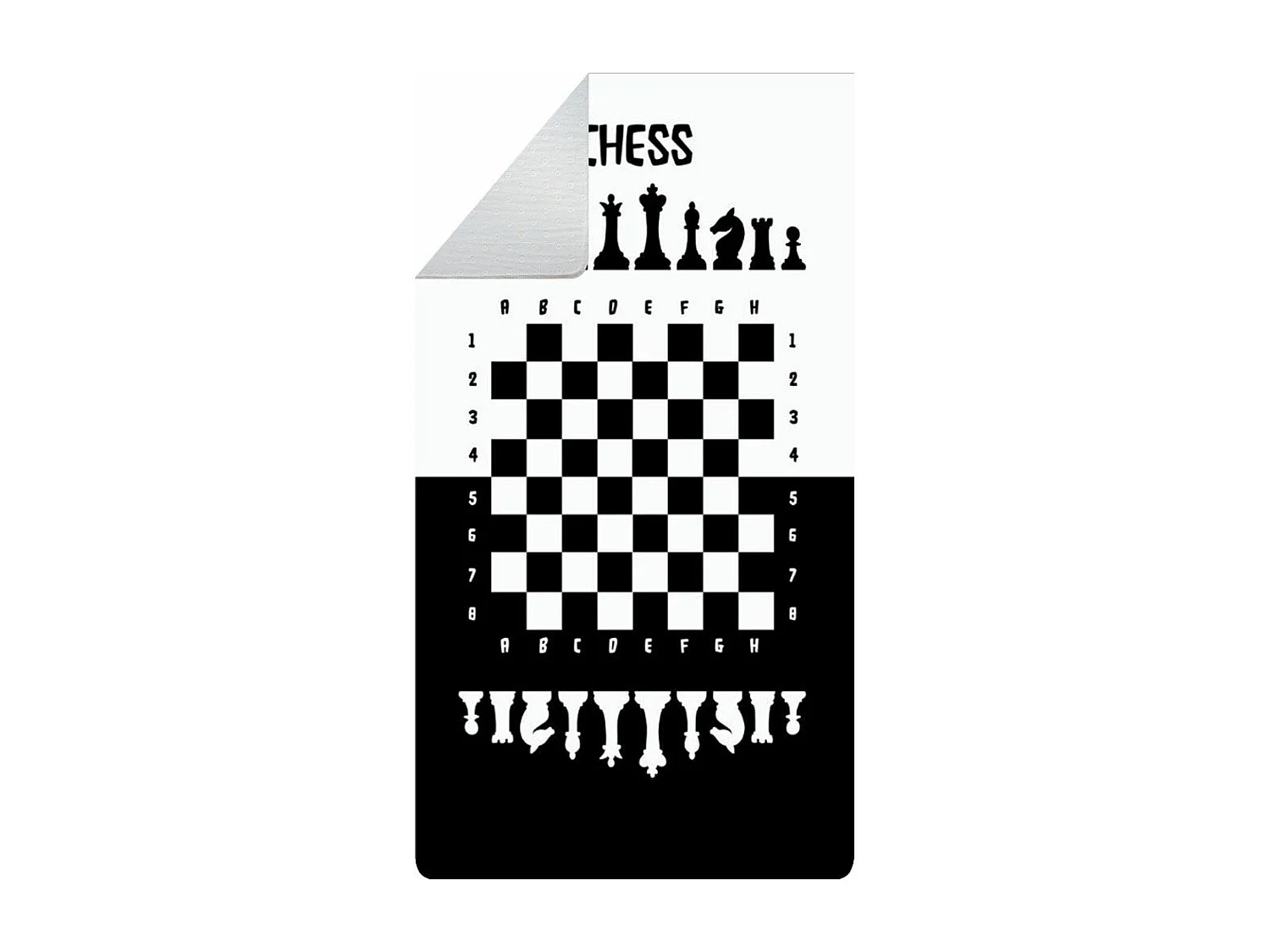 Tapis chambre enfant 120x160 cm Polyester Echec Noir