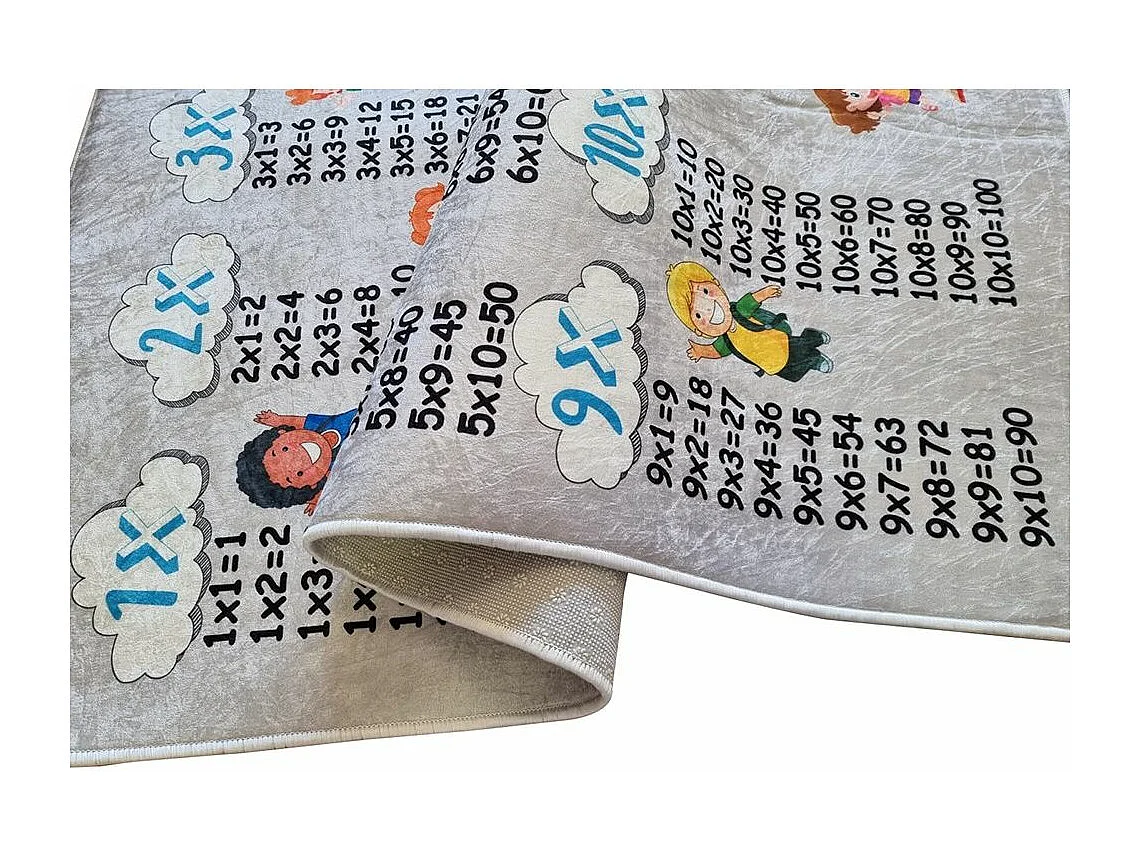 Tapis chambre enfant 100x160 cm Polyester Multiplication Argenté