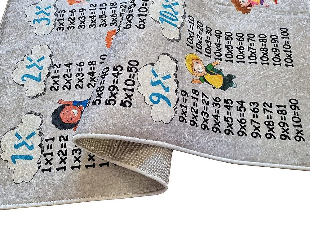 Tapis chambre enfant 100x160 cm Polyester Multiplication Argenté