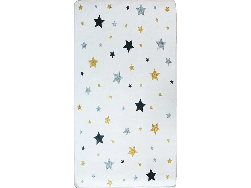 Tapis chambre enfant 120x160 cm Polyester Etoile Ecru