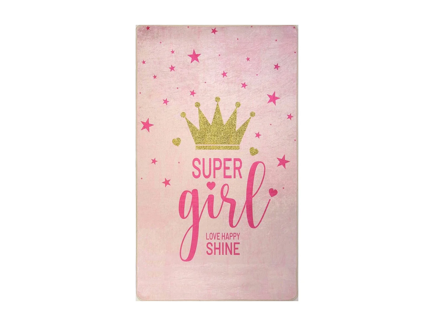 Tappeto camera bambino Super Girl 80x150 cm in morbido e resistente poliestere con caratteristiche antiscivolo