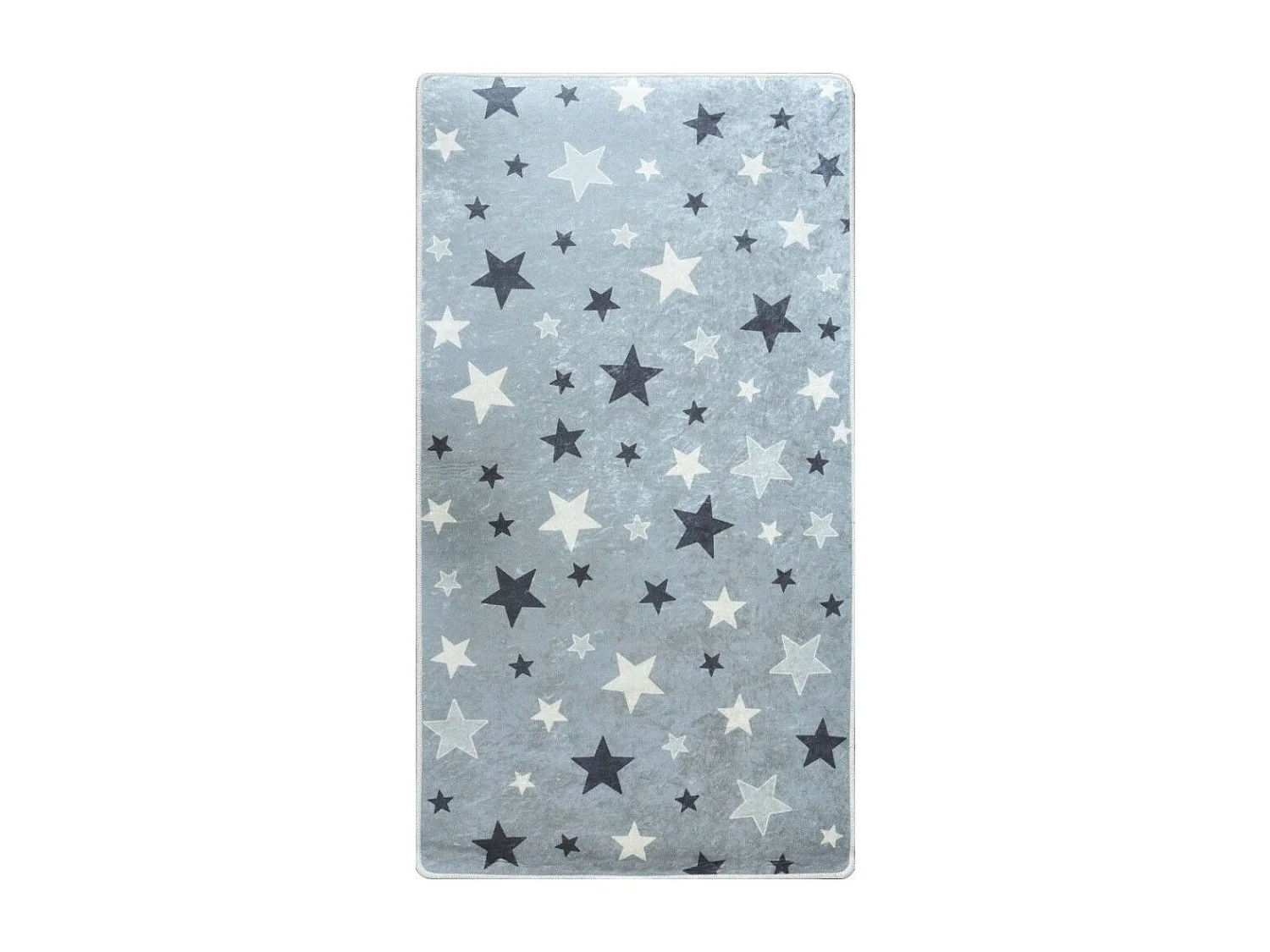 Tapis chambre enfant 80x150 cm Polyester Etoile Gris