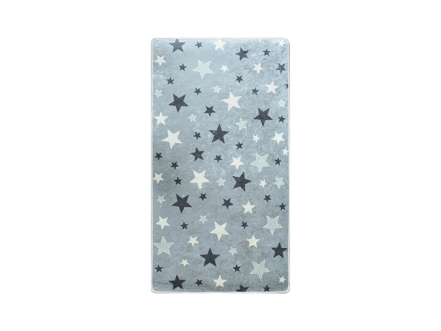 Tapis chambre enfant 80x150 cm Polyester Etoile Gris