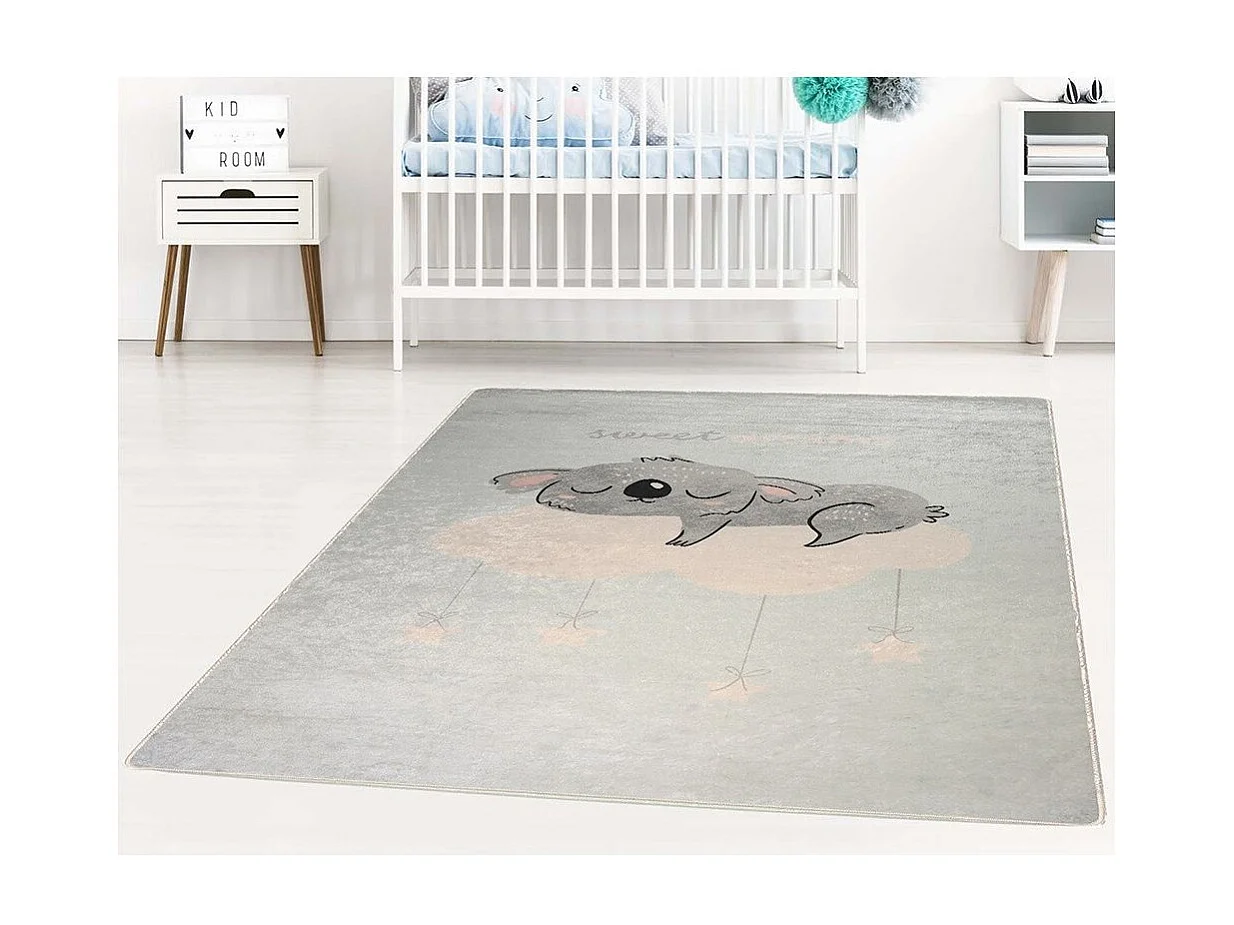 Tapis chambre enfant 80x150 cm Polyester Sweatdr Bleu