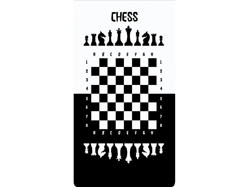 Tapete para quarto de criança com padrão de Xadrez Preto 80x150 cm em poliéster macio e resistente com características antiderrapantes