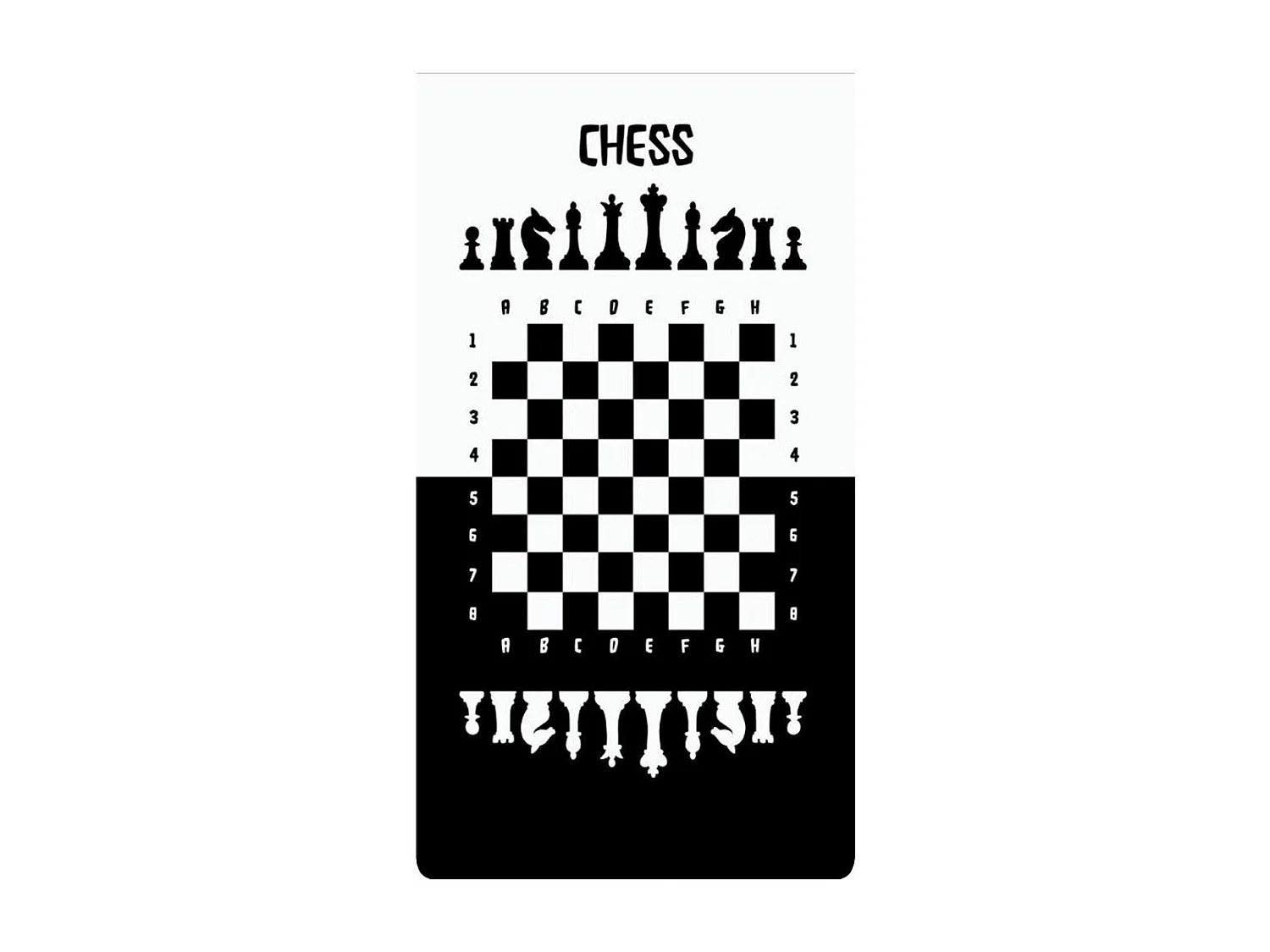 Tapete para quarto de criança com padrão de Xadrez Preto 80x150 cm em poliéster macio e resistente com características antiderrapantes