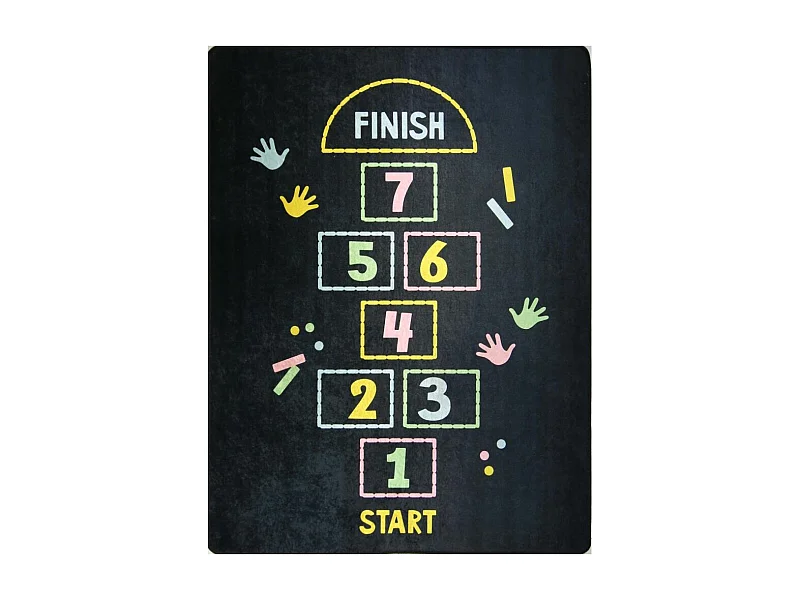 Tapete de quarto infantil com padrão Marelle Noir 80x150 cm em poliéster