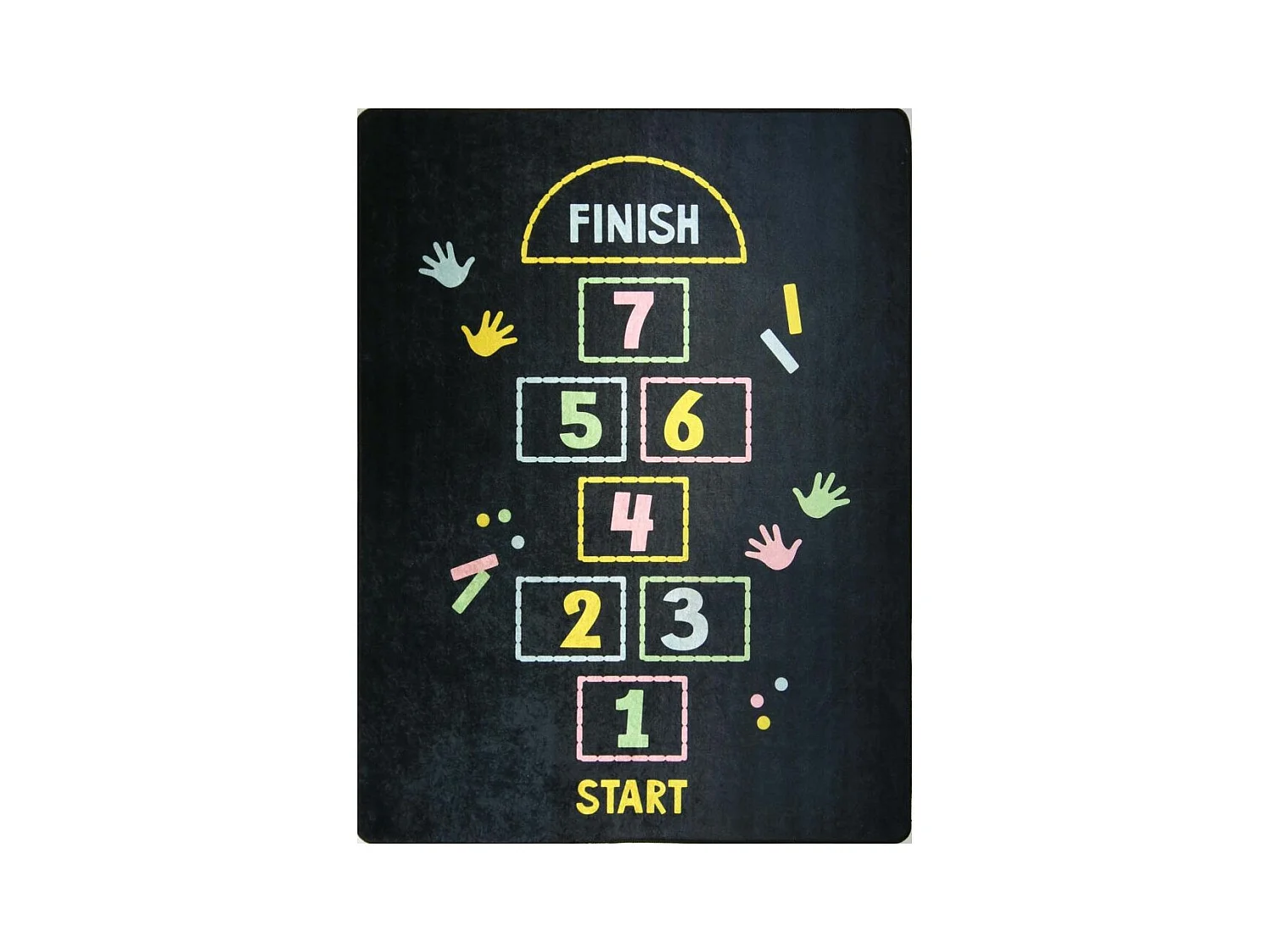 Tapete de quarto infantil com padrão Marelle Noir 80x150 cm em poliéster