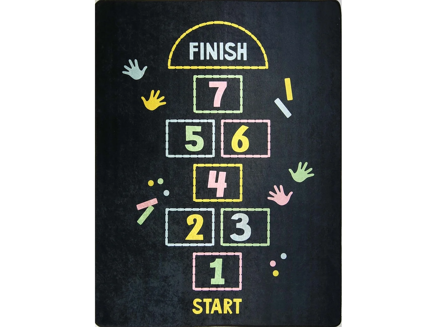 Dywanik dziecięcy z wzorem Marelle Noir 80x150 cm z poliestru