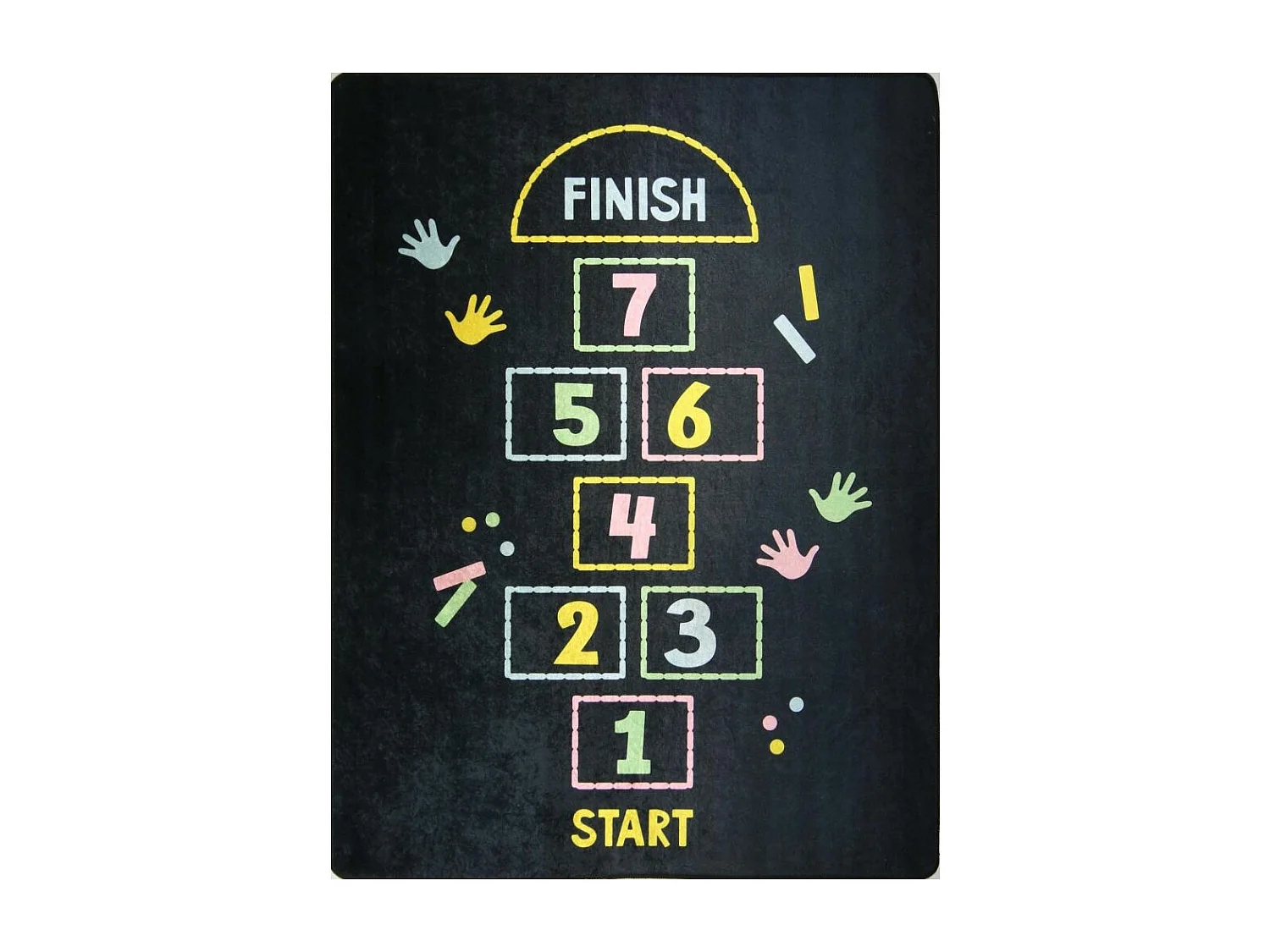 Dywanik dziecięcy z wzorem Marelle Noir 80x150 cm z poliestru