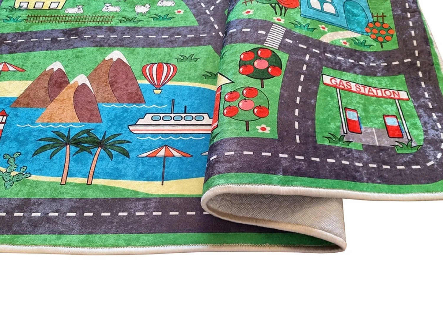 Tapis chambre enfant 80x150 cm Polyester Circuit Villa