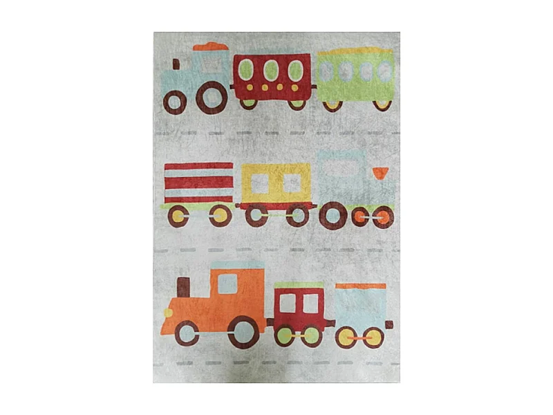Tapis chambre enfant 80x150 cm Polyester Train