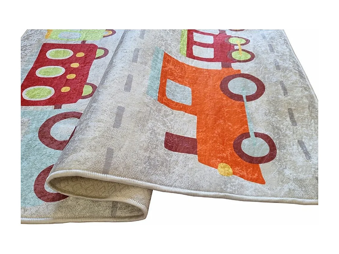 Tapis chambre enfant 80x150 cm Polyester Train