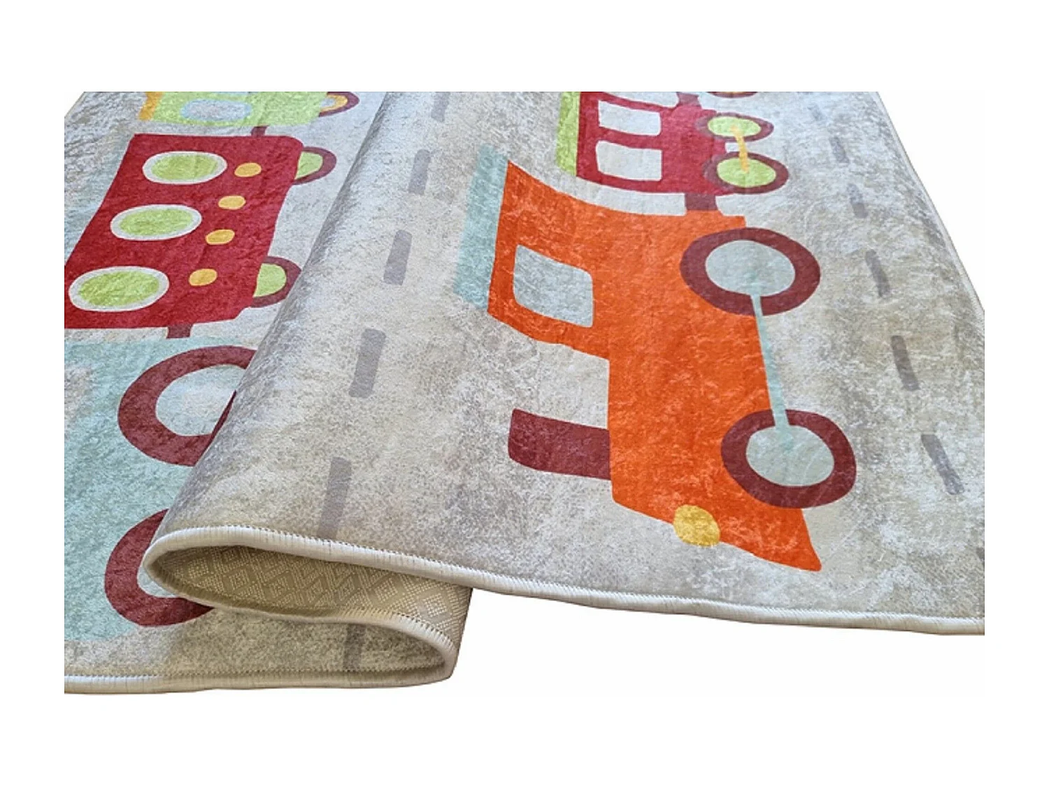 Tapis chambre enfant 80x150 cm Polyester Train