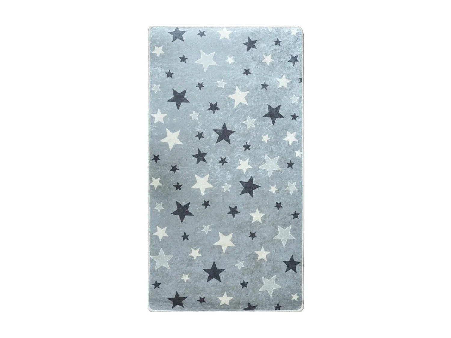 Tapis chambre enfant 100x150 cm Polyester Etoile Gris