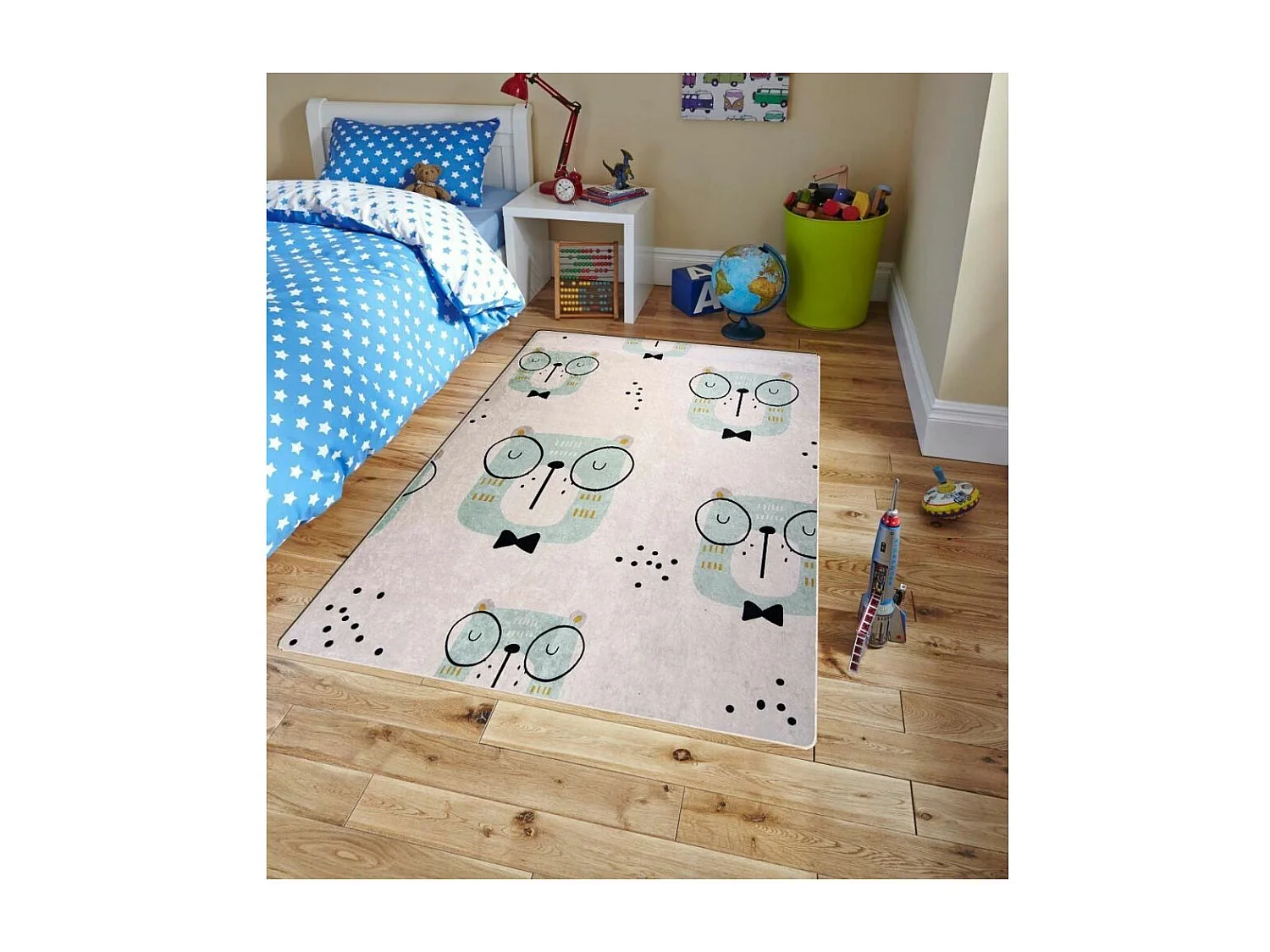 Tapis chambre enfant 80x150 cm Polyester Hibou