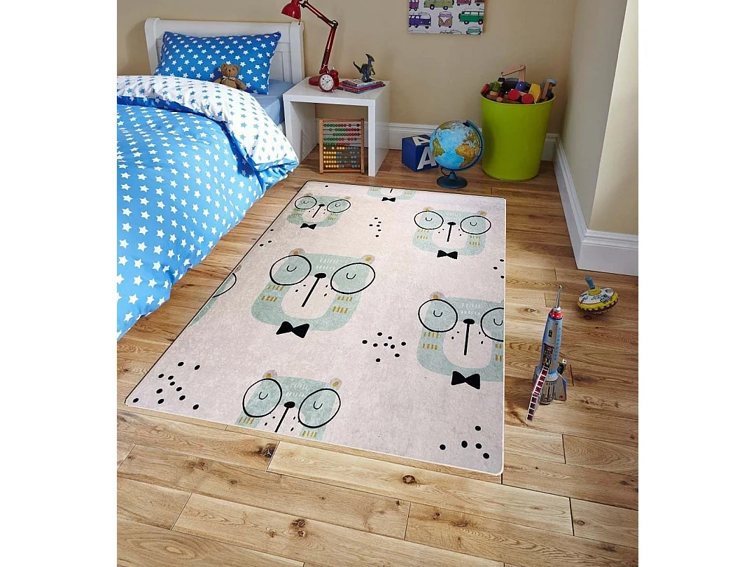 Tapis chambre enfant 80x150 cm Polyester Hibou