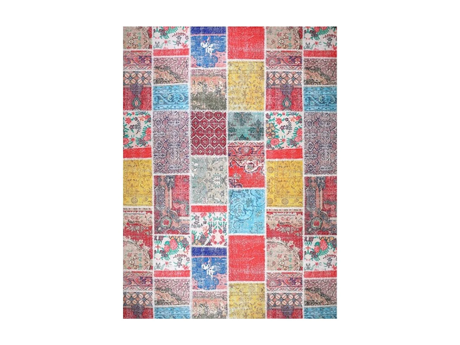 Tapis de salon 80x150 cm Polyester Tetris Bleu