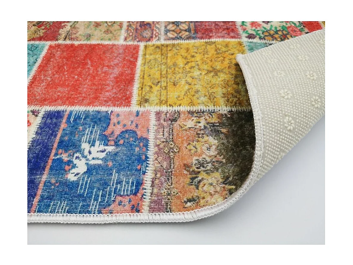 Tapis de salon 80x150 cm Polyester Tetris Bleu