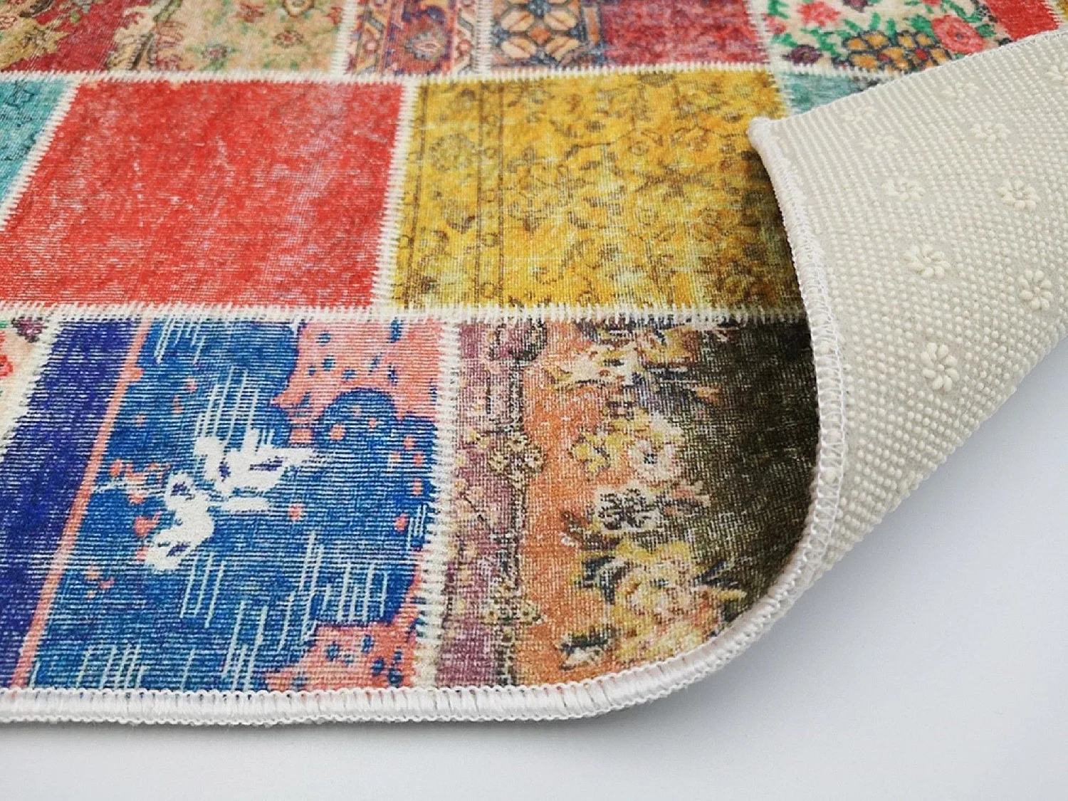 Tapis de salon 80x150 cm Polyester Tetris Bleu