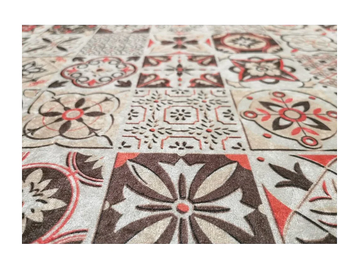 Tapis de salon 50x120 cm Polyester Tren Orange