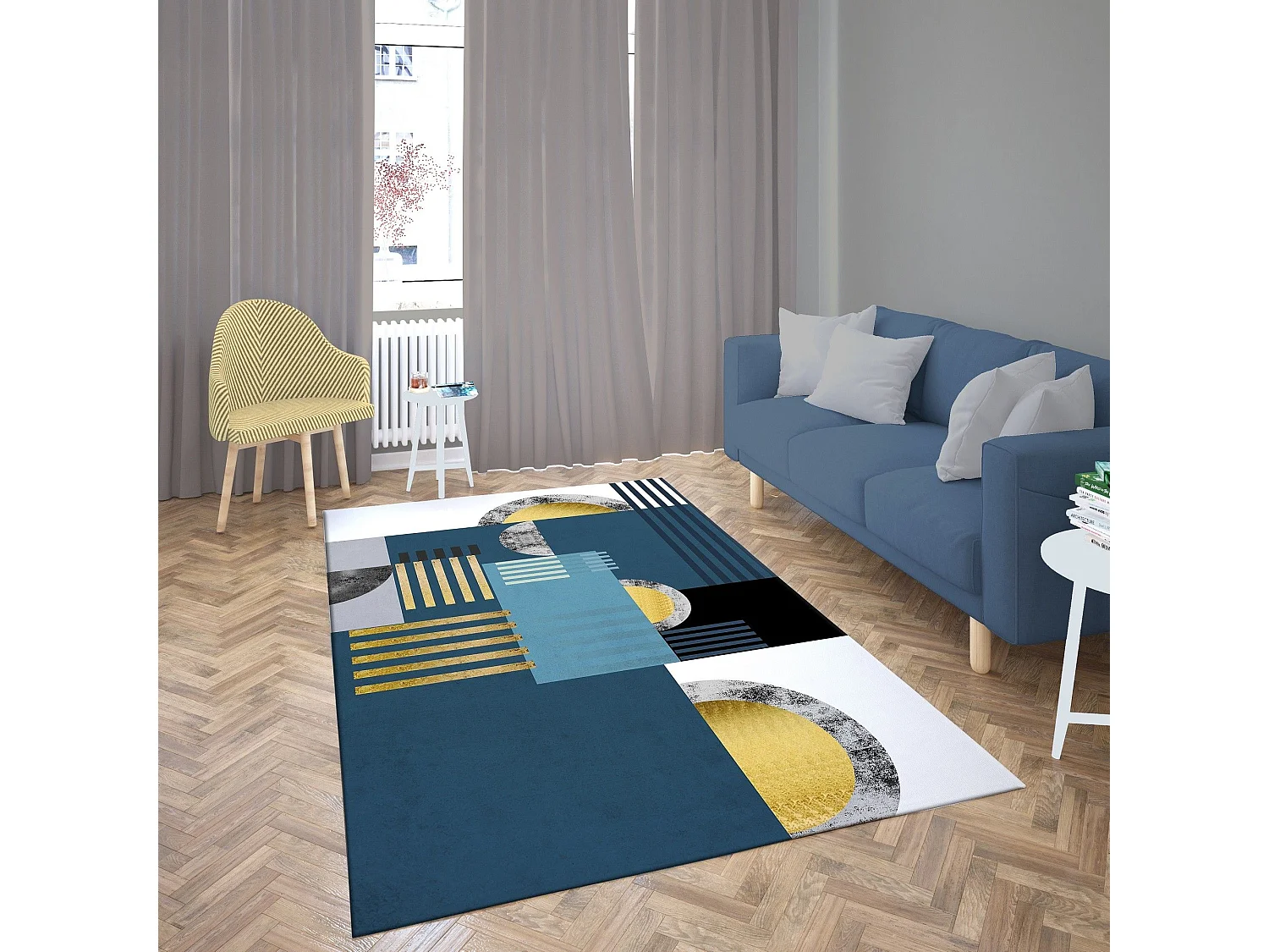 Tapis de salon 120x180 cm Polyester Jodhpur