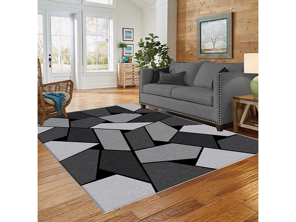Tapis de salon 160x230 cm Polyester Geometrique