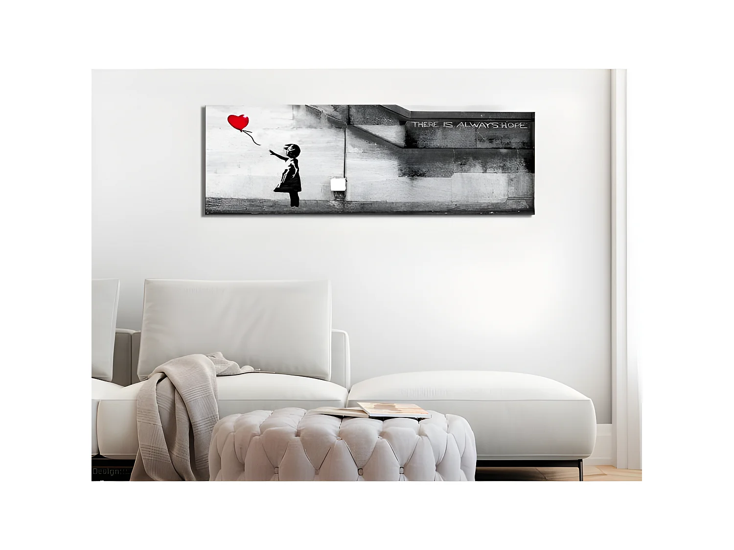 Tableau There is Always Hope 1 Pièce Narrow Red 135x45 cm