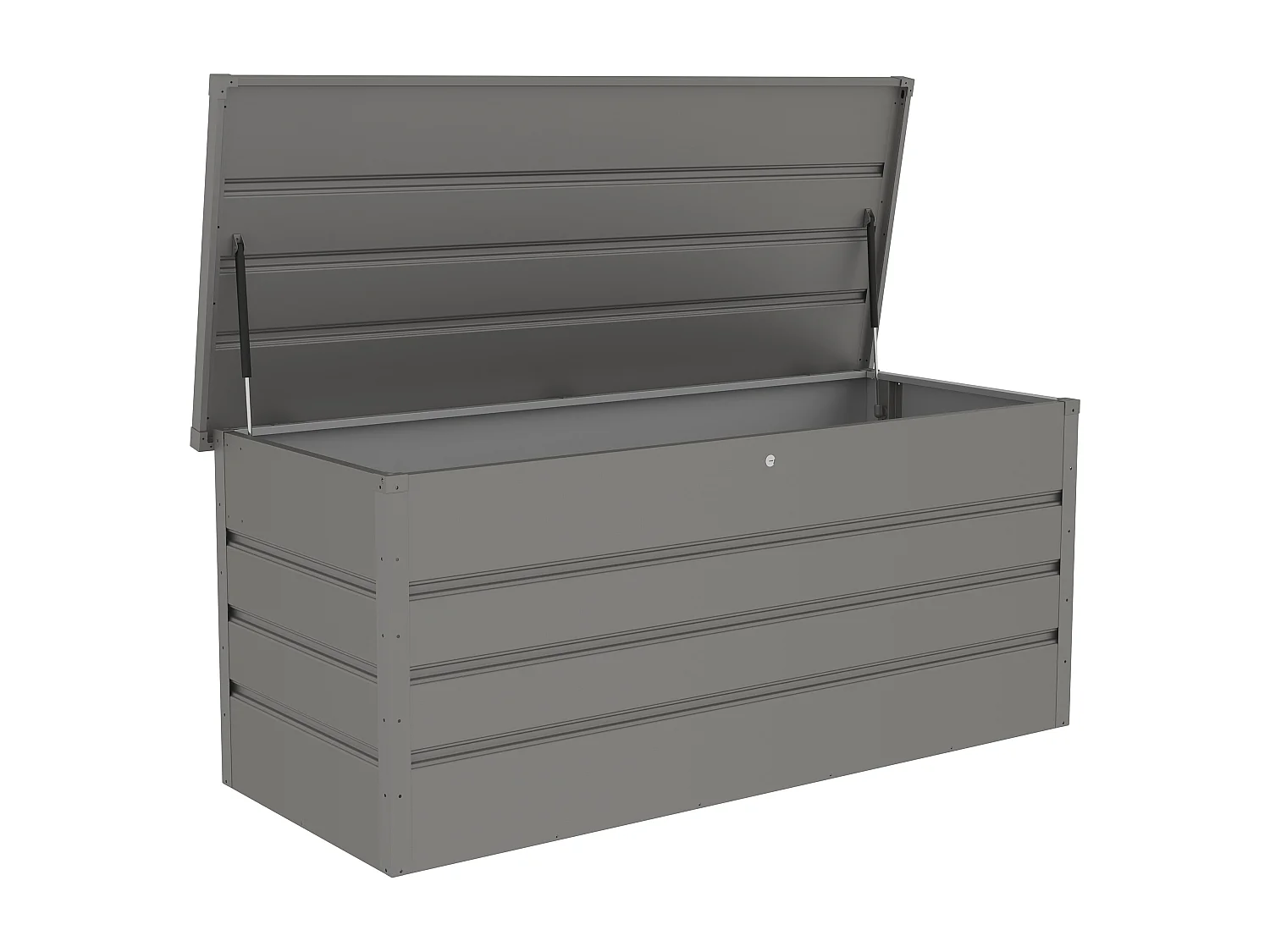 Aufbewahrungsbox für den Garten aus grauem verzinktem Stahl - 750 l - TOMASO