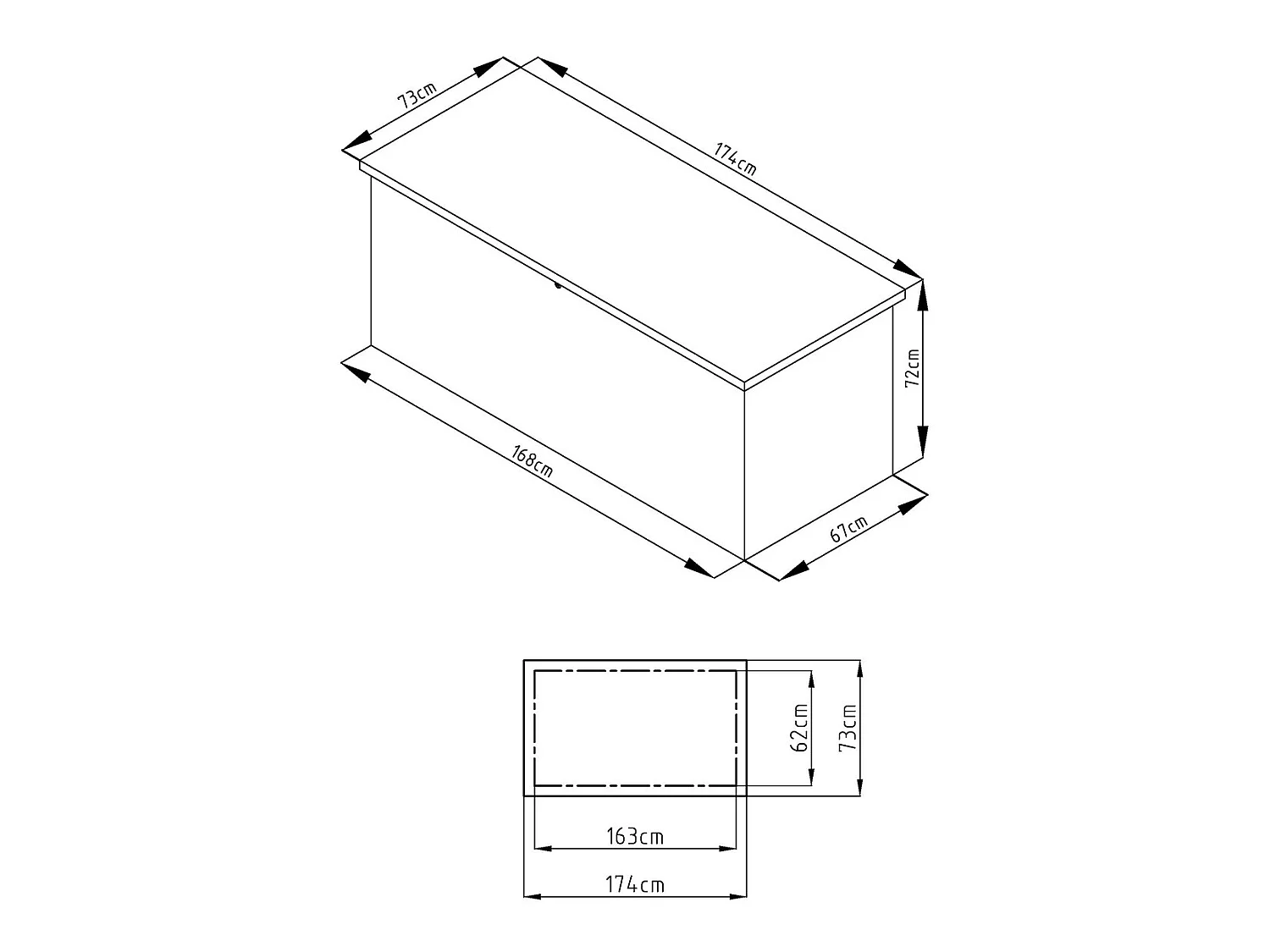 Aufbewahrungsbox für den Garten aus grauem verzinktem Stahl - 750 l - TOMASO