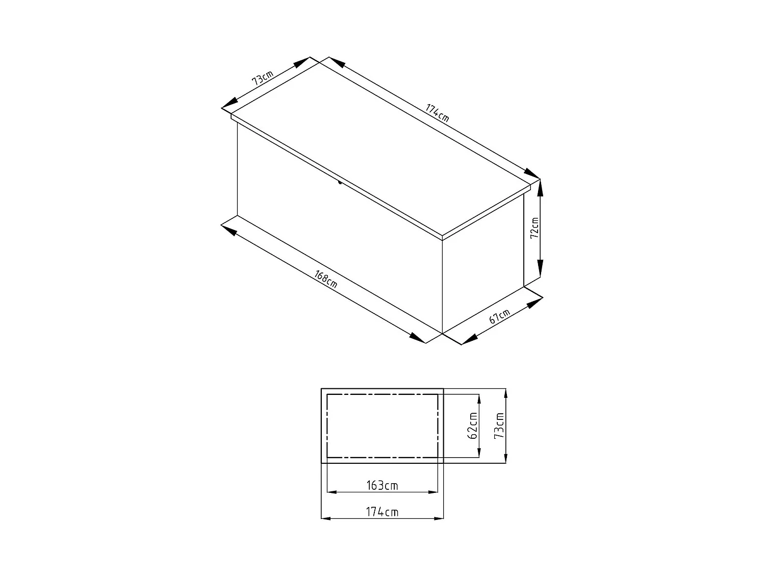 Aufbewahrungsbox für den Garten aus grauem verzinktem Stahl - 750 l - TOMASO