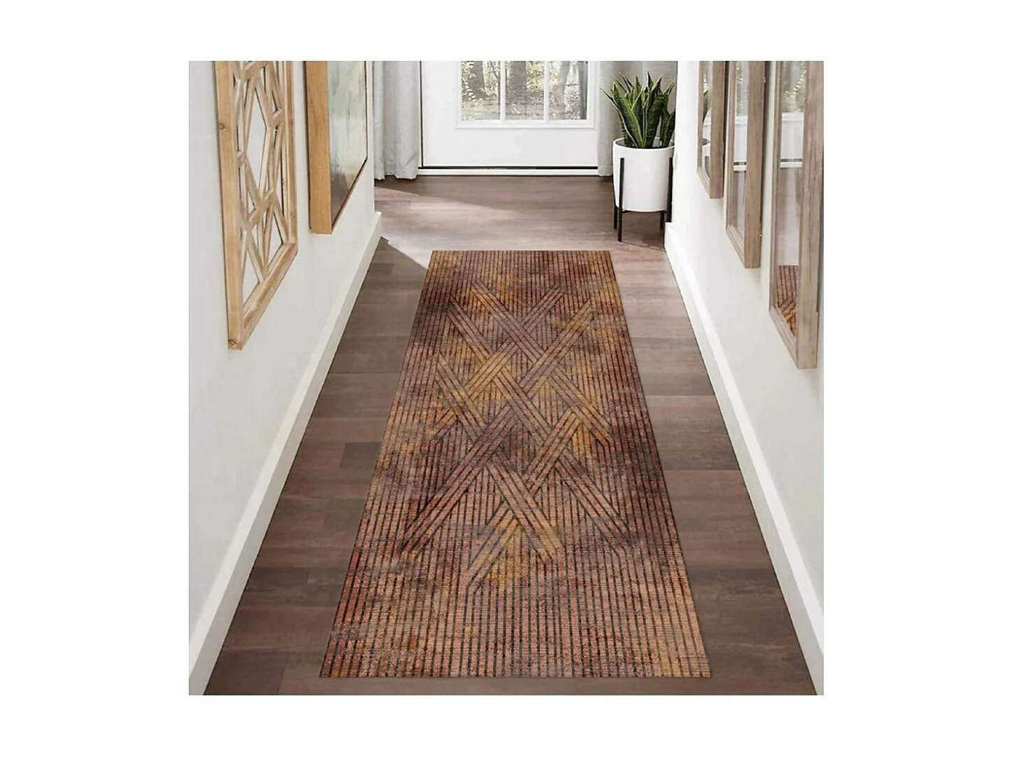 Tapis de salon 80x150 cm Polycoton Fisun Orange