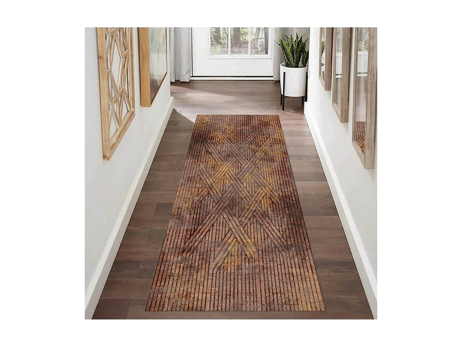 Tapis de salon 80x150 cm Polycoton Fisun Orange