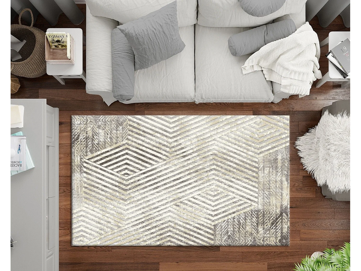 Tapis de salon 200x300 cm Polycoton Borrow