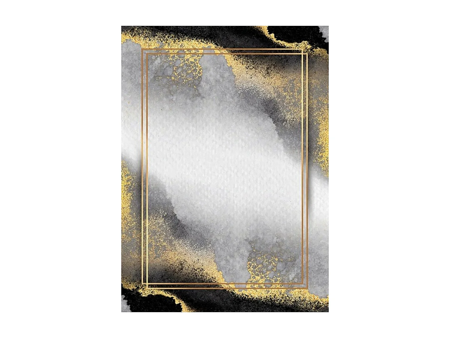 Tapis de salon 160x230 cm Polyester Gold Blanc
