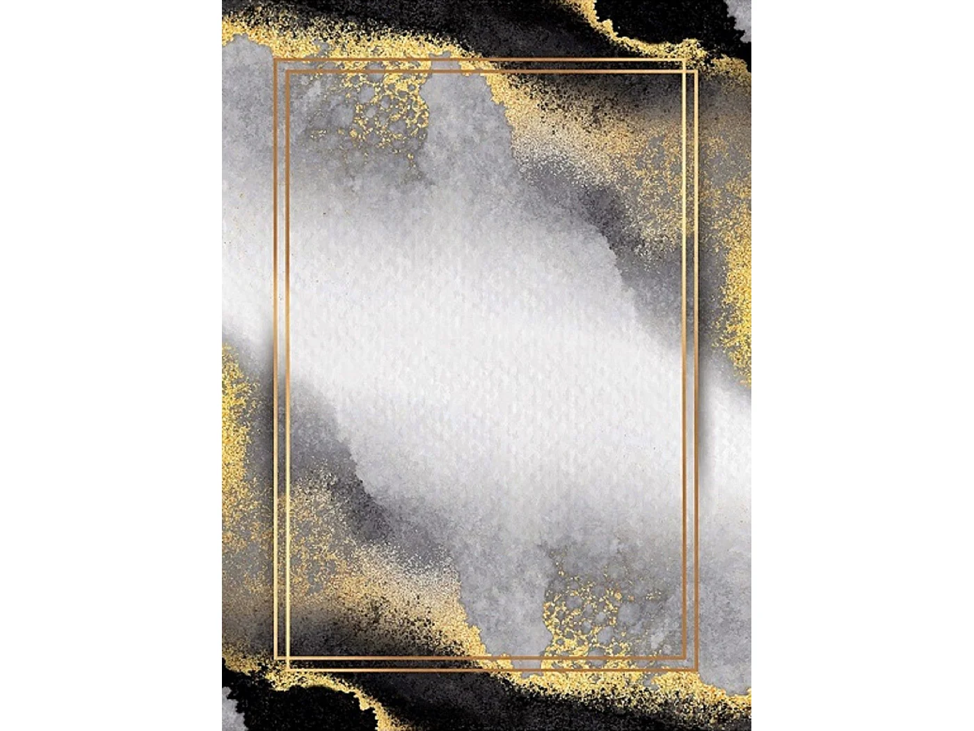 Tapis de salon 160x230 cm Polyester Gold Blanc