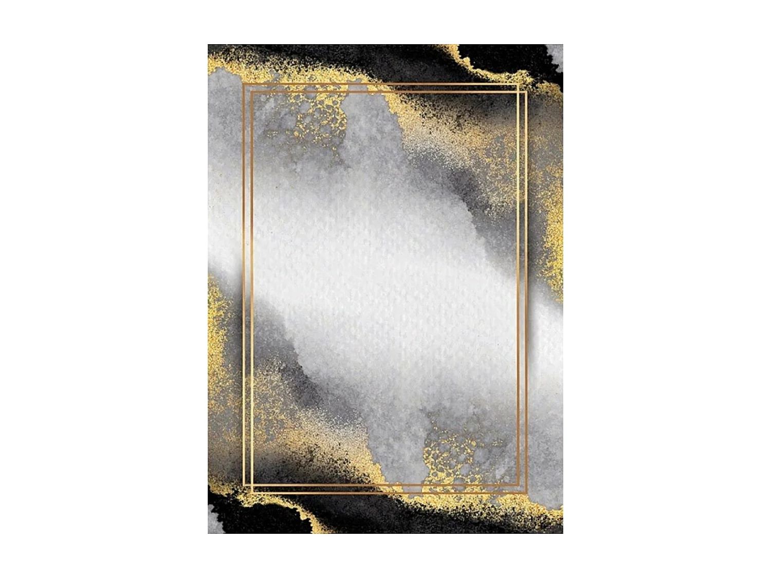 Tapis de salon 160x230 cm Polyester Gold Blanc