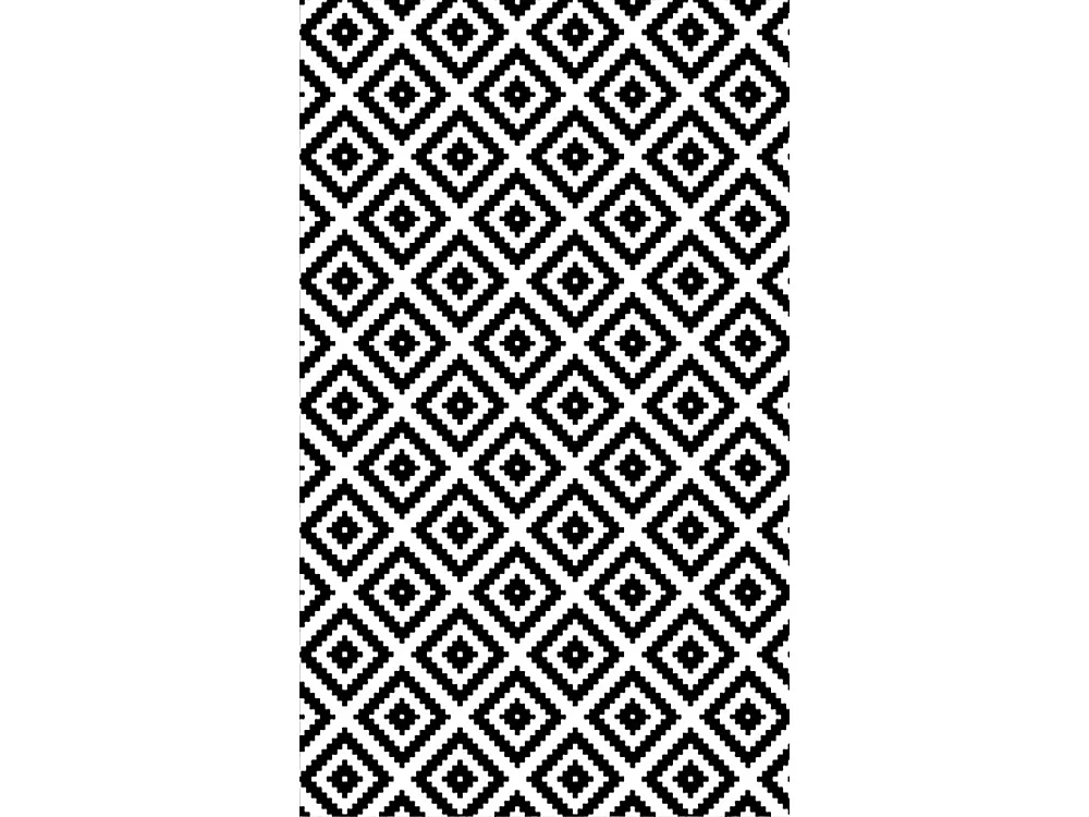 Tapis de salon 80x150 cm Polyester Black And White