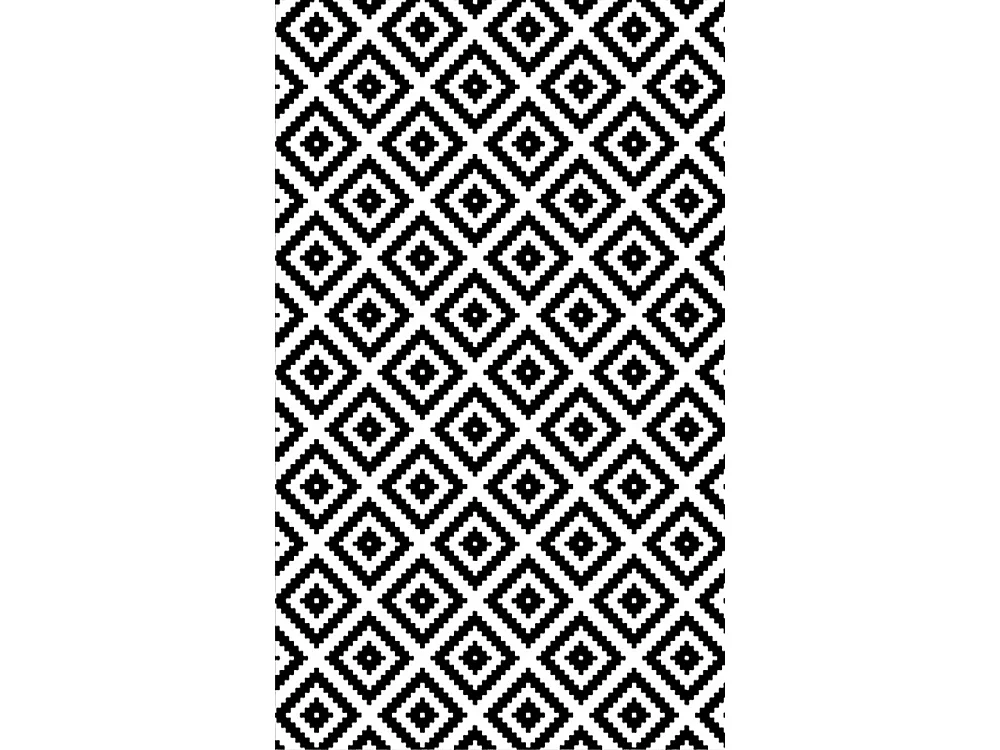 Tapis de salon 80x150 cm Polyester Black And White