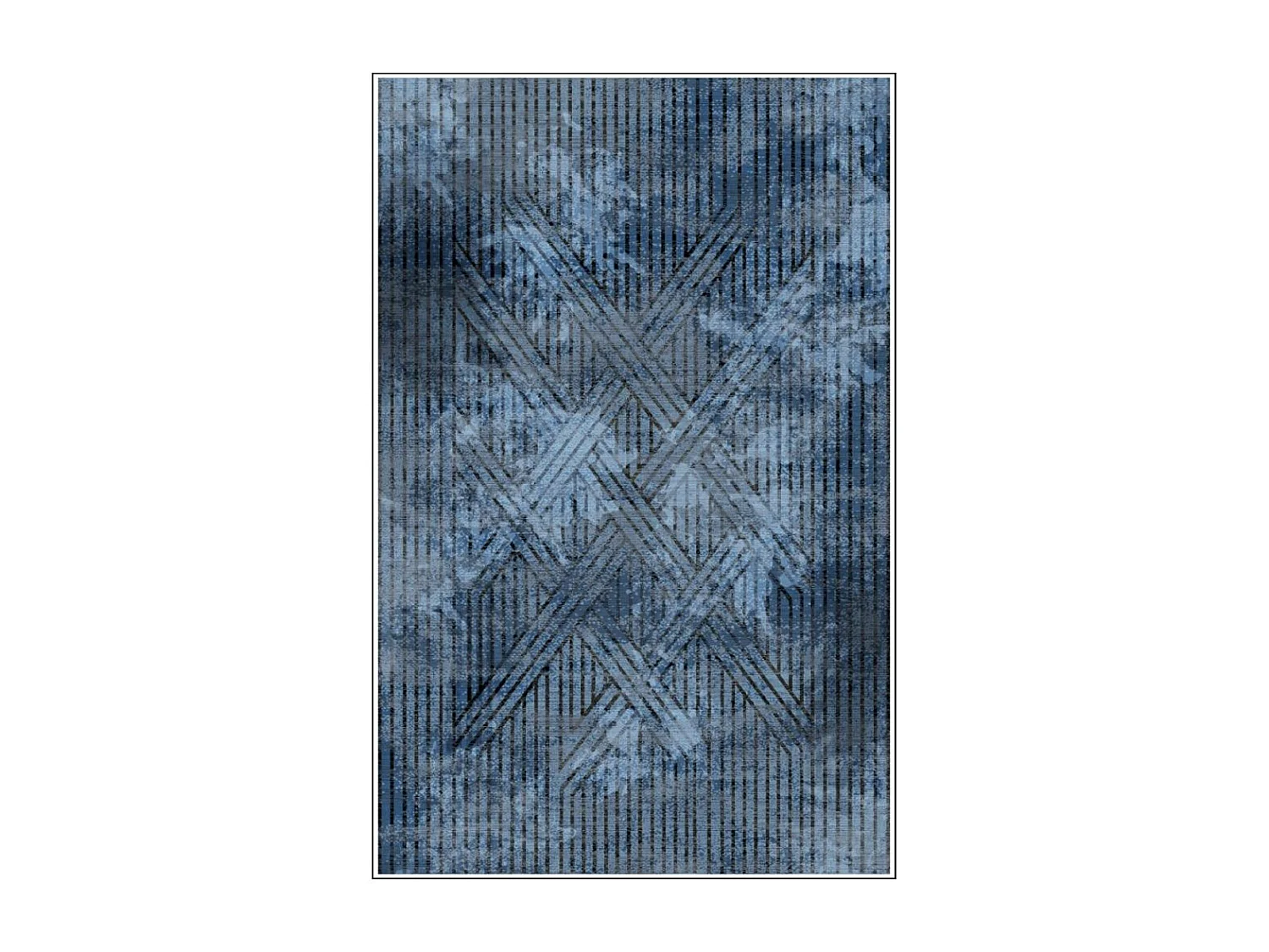 Tapis de salon 200x300 cm Polycoton Fisun Bleu