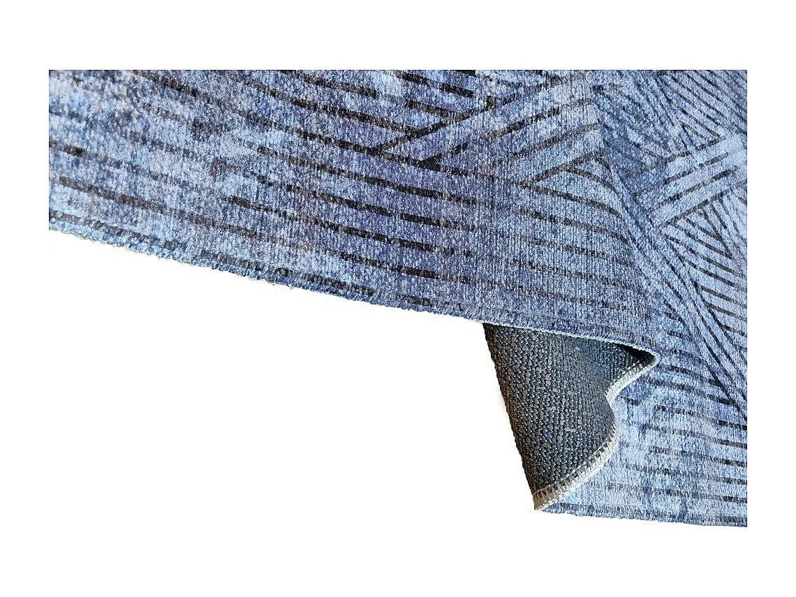 Tapis de salon 200x300 cm Polycoton Fisun Bleu