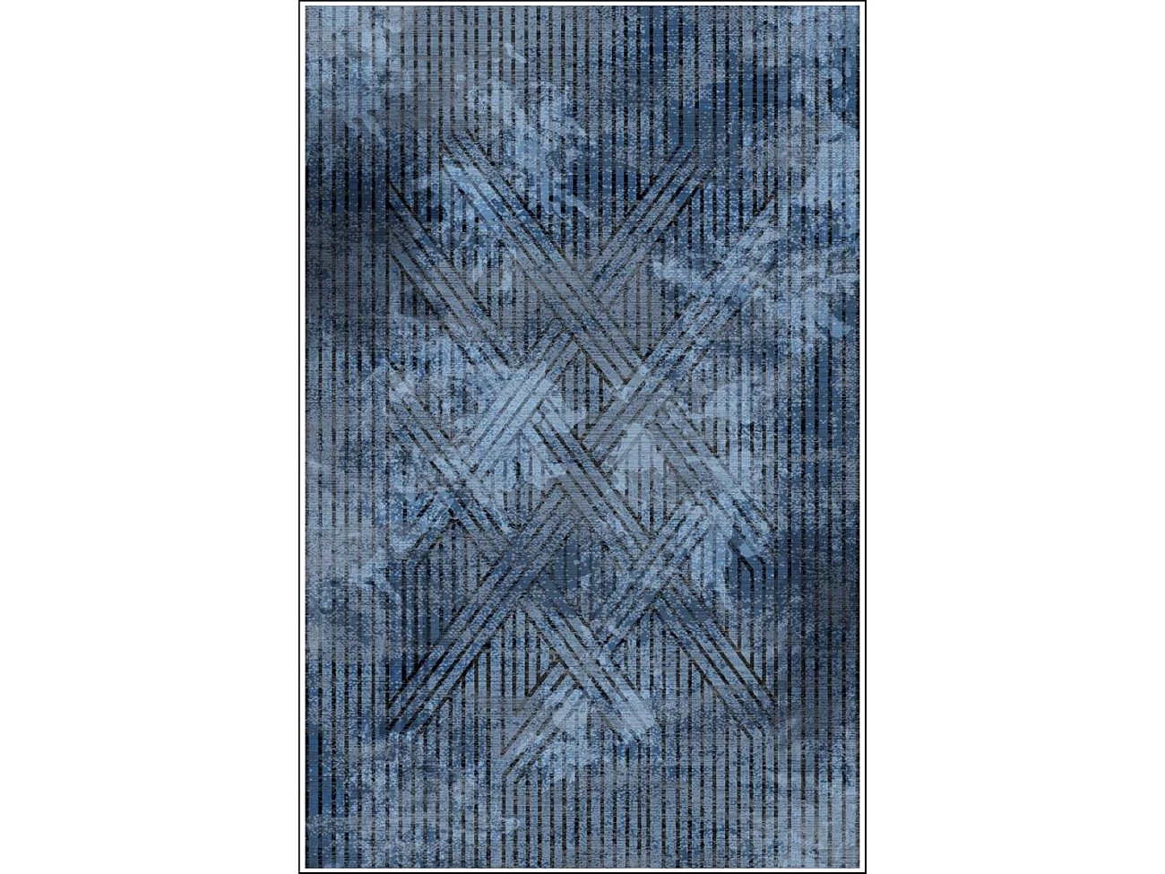 Tapis de salon 200x300 cm Polycoton Fisun Bleu